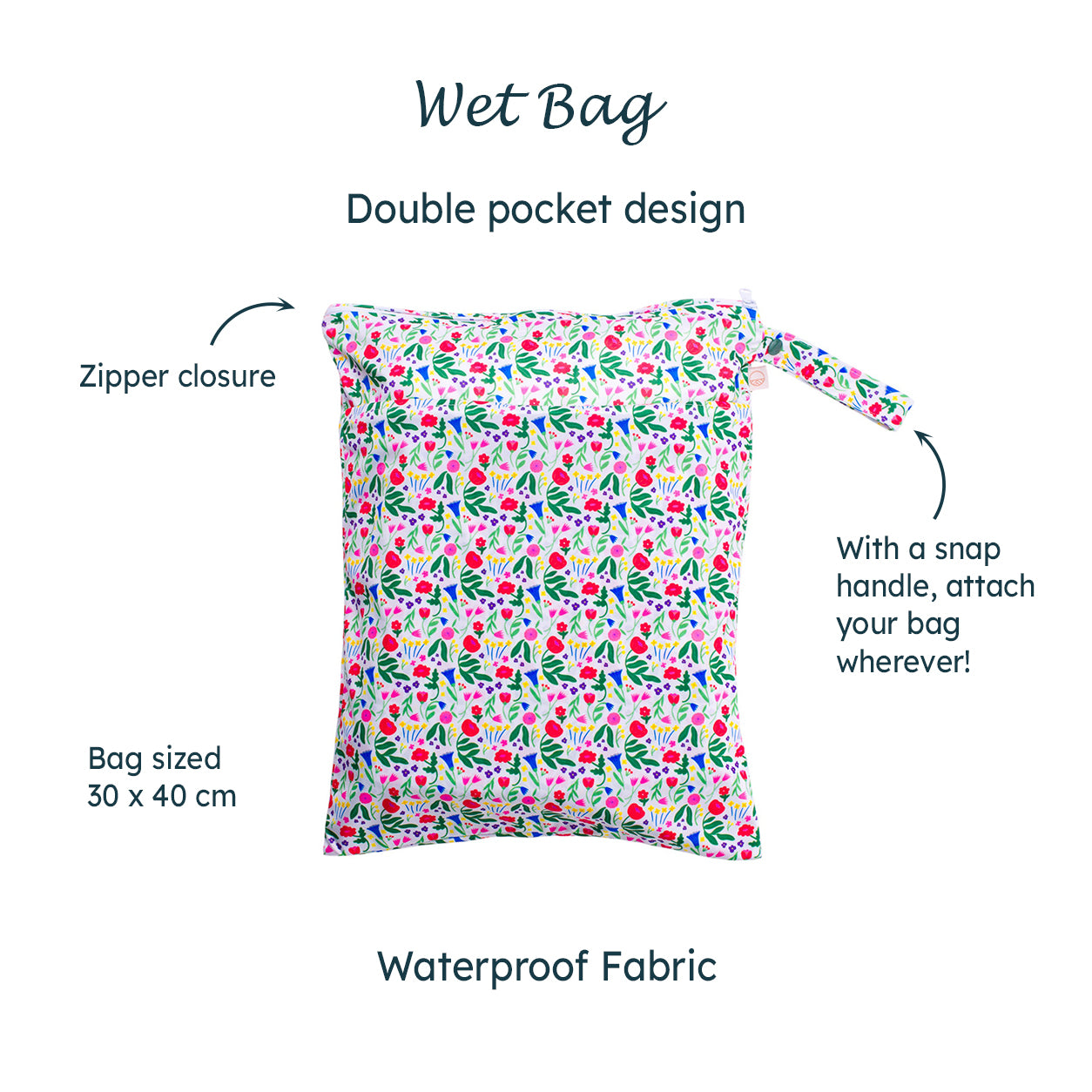 Nestling Double Pocket Wet Bag - Garden
