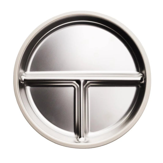 Nestling Stainless Divided Suction Plate - Oat