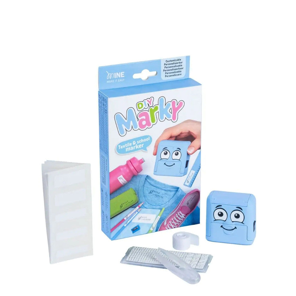 Marky - DIY Naming Textile Stamp ,Washable Labels - Blue