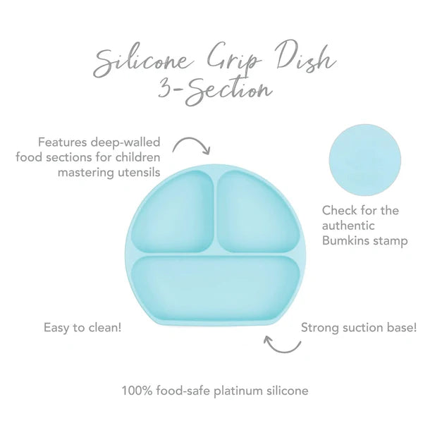 Bumkins Silicone Grip Dish - Blue