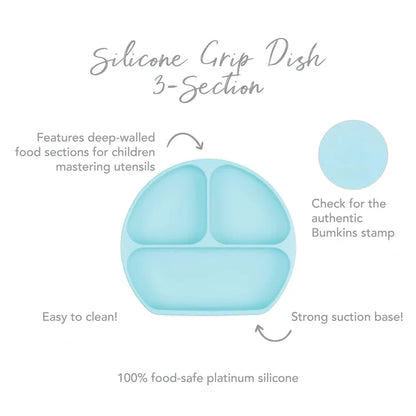 Bumkins Silicone Grip Dish - Blue
