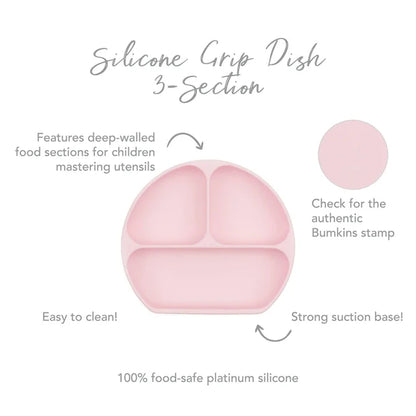 Bumkins Silicone Grip Dish - Pink