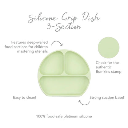 Bumkins Silicone Grip Dish - Green