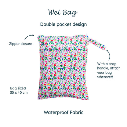 Nestling Double Pocket Wet Bag - Garden