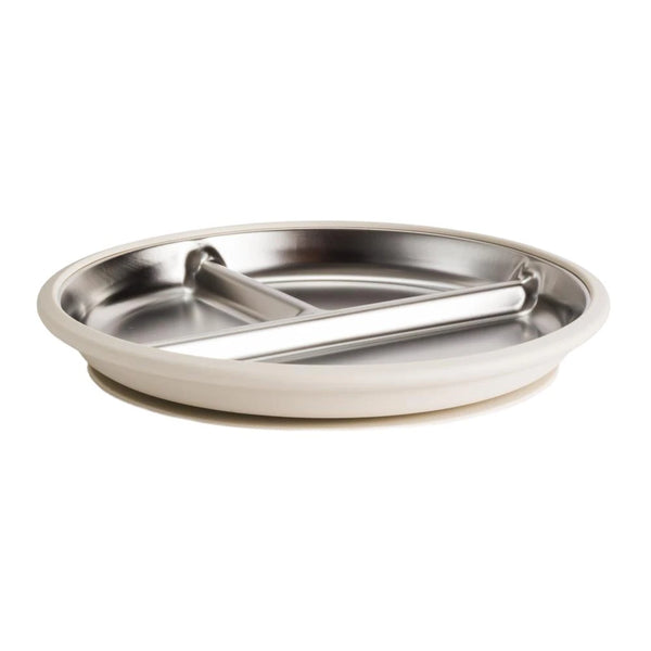Nestling Stainless Divided Suction Plate - Oat