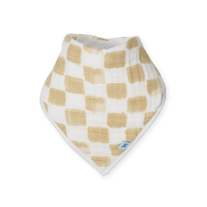 Cotton Muslin Fleece Bandana Bib - 4 Pack - Adobe Checker