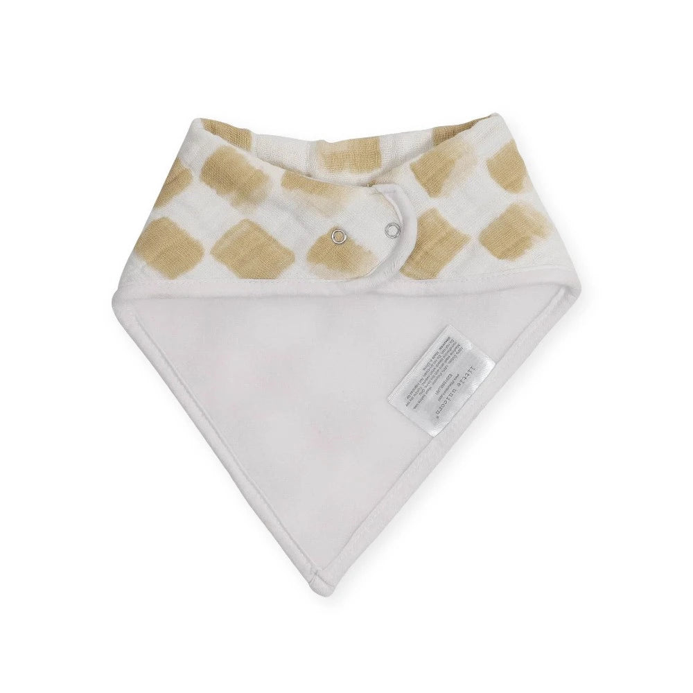 Cotton Muslin Fleece Bandana Bib - 4 Pack - Adobe Checker