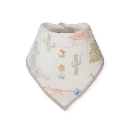 Cotton Muslin Fleece Bandana Bib - 4 Pack - Adobe Checker