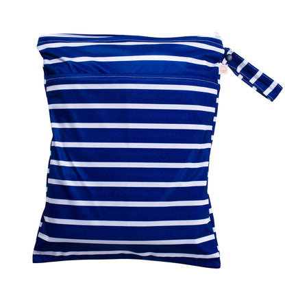 Nestling Double Pocket Wet Bag - Navy Stripe