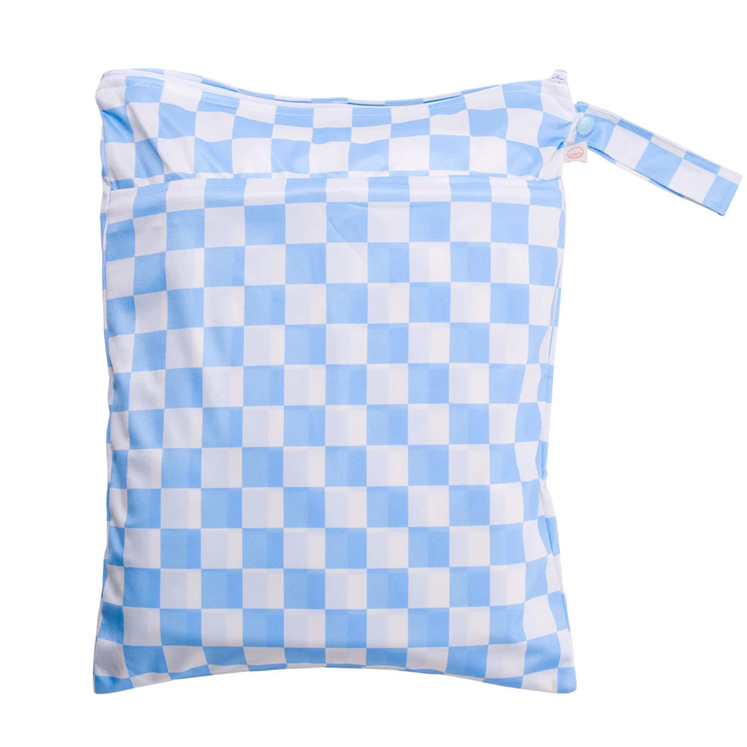 Nestling Double Pocket Wet Bag - Sky Check