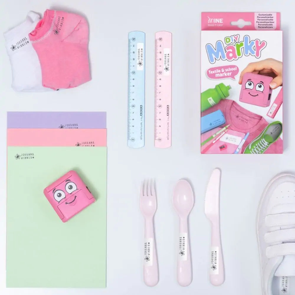 Marky - DIY Naming Textile Stamp ,Washable Labels - Pink