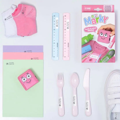 Marky - DIY Naming Textile Stamp ,Washable Labels - Pink