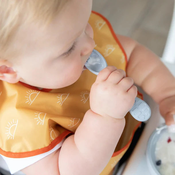Bumkins Silicone First Feeding Set -  Gray