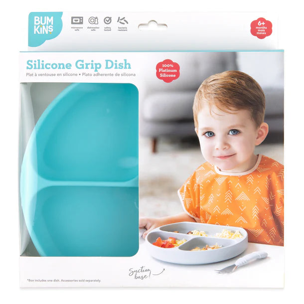 Bumkins Silicone Grip Dish - Blue