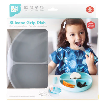 Bumkins Silicone Grip Dish - Gray