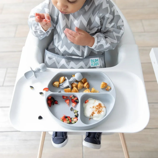 Bumkins Silicone Grip Dish - Gray