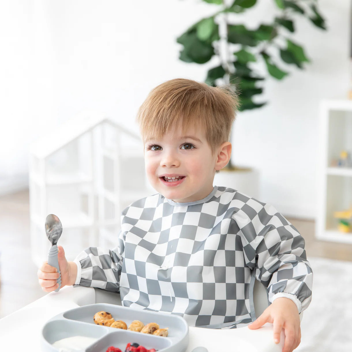 Bumkins Silicone Grip Dish - Gray