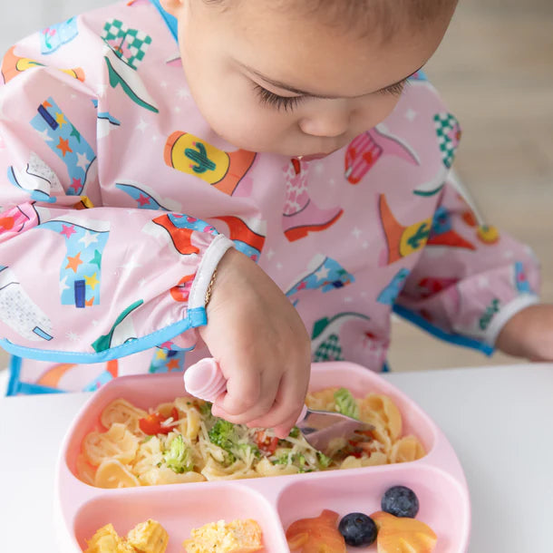 Bumkins Silicone Grip Dish - Pink