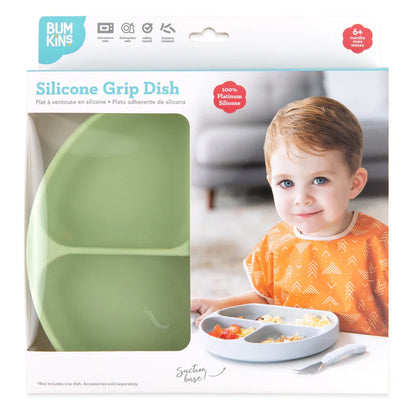 Bumkins Silicone Grip Dish - Green