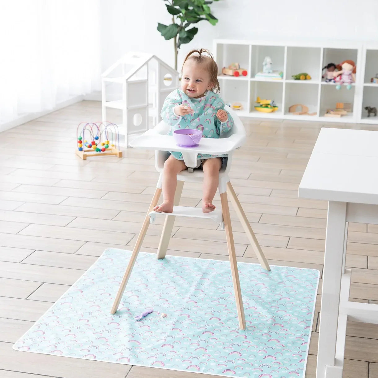 Bumkins Waterproof Splat Mat - Rainbows