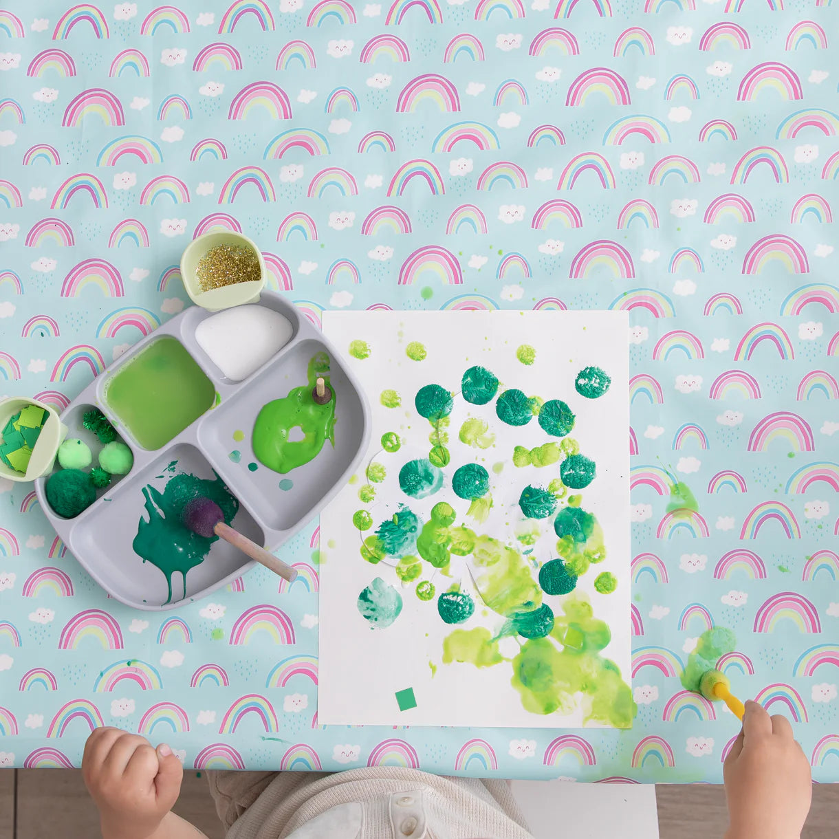Bumkins Waterproof Splat Mat - Rainbows