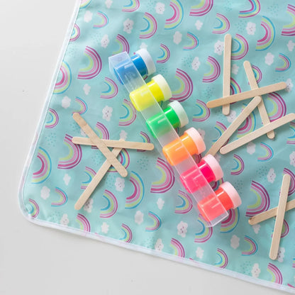 Bumkins Waterproof Splat Mat - Rainbows
