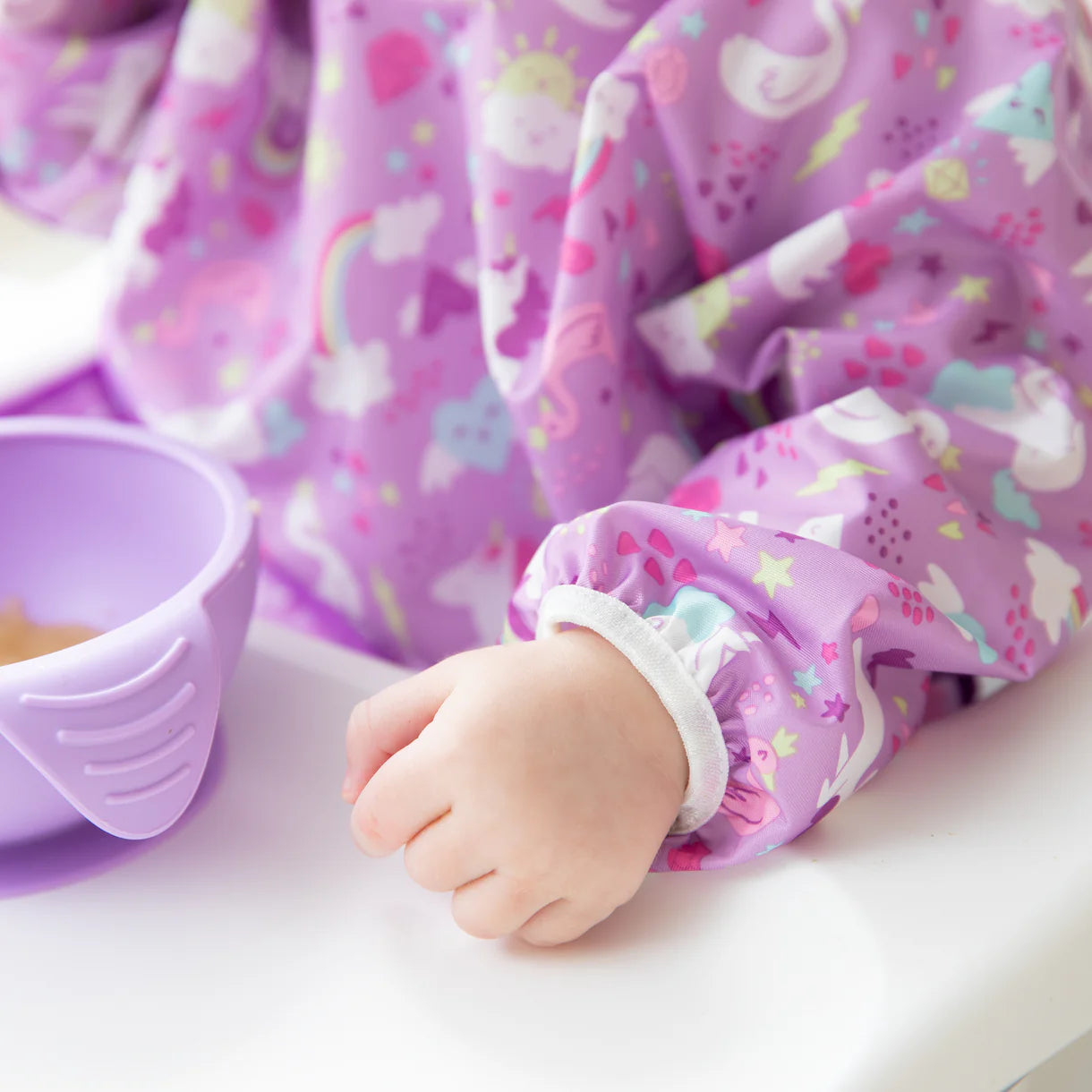 Bumkins Waterproof Sleeved Bib - Unicorns