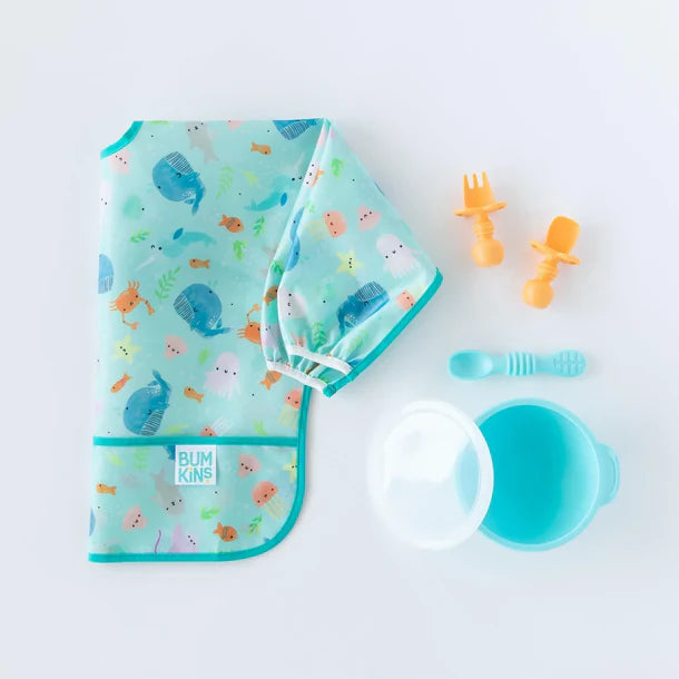 Bumkins Waterproof Sleeved Bib - Ocean Life