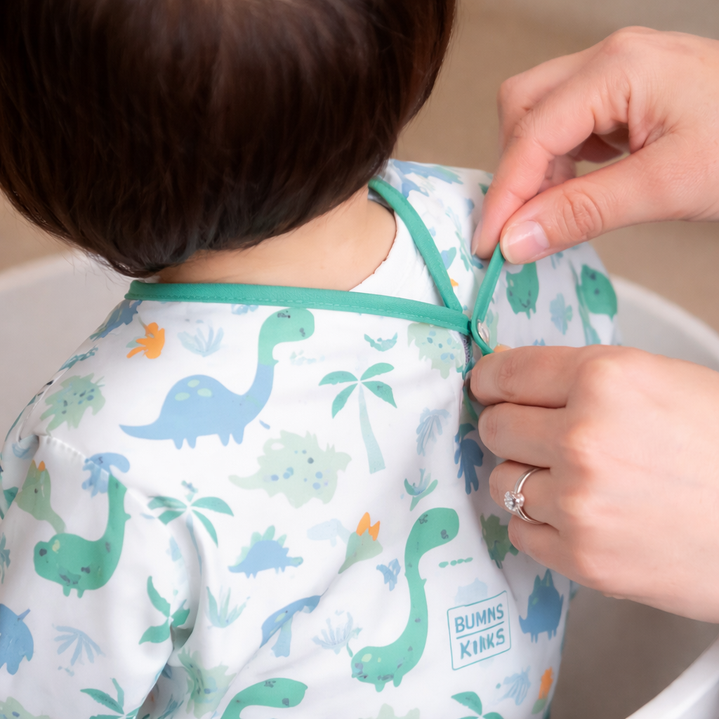 Bumkins Waterproof Sleeved Bib - Dinosaurs