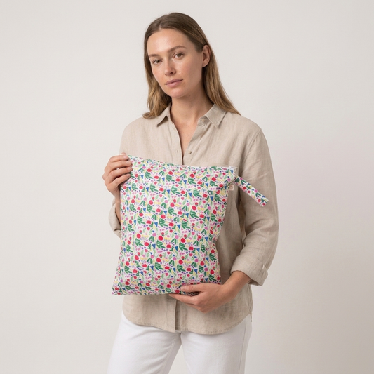 Nestling Double Pocket Wet Bag - Garden