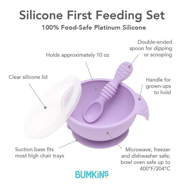 Bumkins Silicone First Feeding Set - Lavender