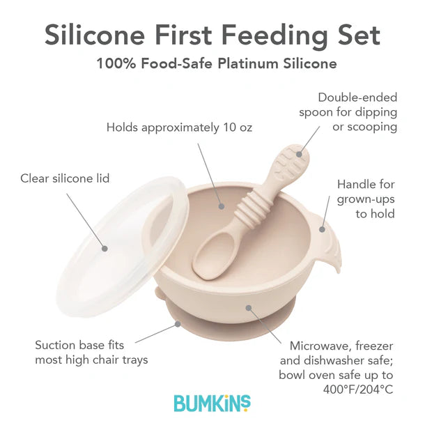 Bumkins Silicone First Feeding Set - Sand