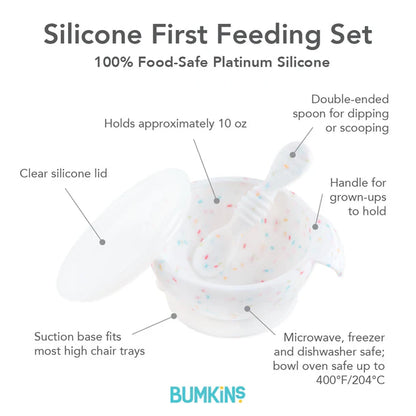 Bumkins Silicone First Feeding Set - Vanilla Sprinkle