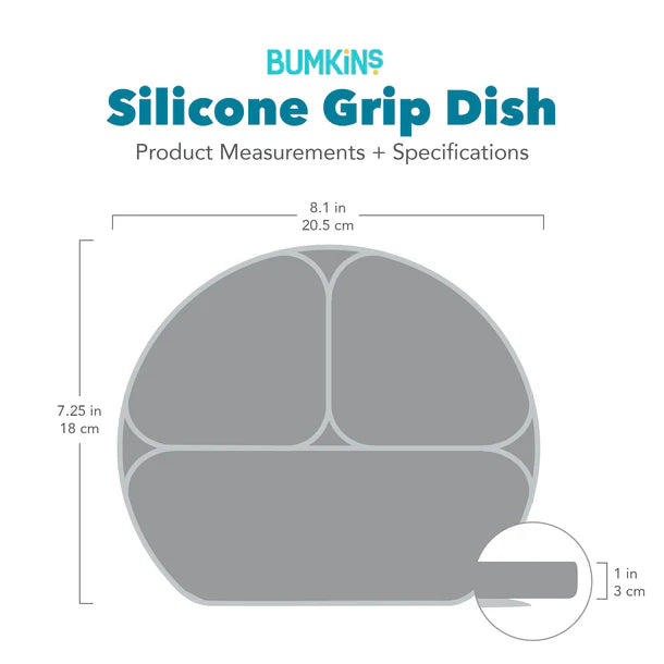 Bumkins Silicone Grip Dish - Pink